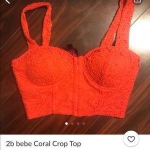 2b Bebe coral crop top